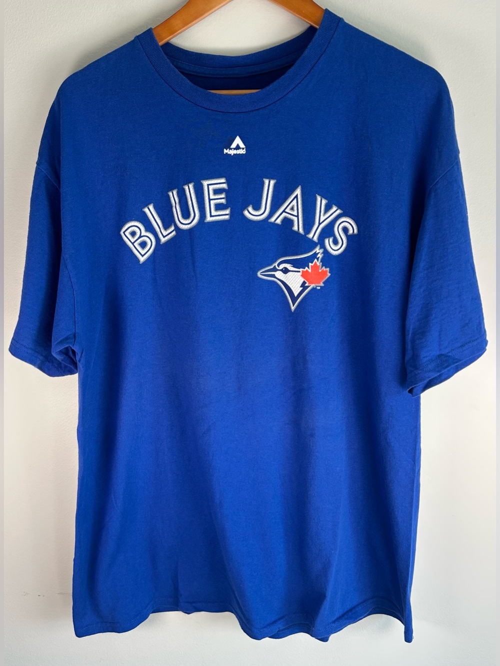 VTG Majestic MLB Toronto Blue Jays T-shirt Size XL Jose Bautista #19 Baseball